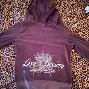 Selling a brown, medium, velour Juicy Couture zip up hoodie. Smoke free home!